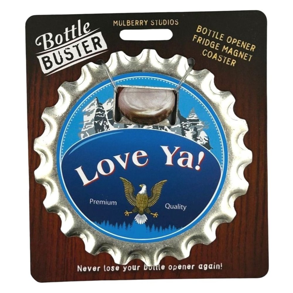 Love Ya! Bottle Buster Bottle Opener Fridge Magnet Coaster Pre-Personalized